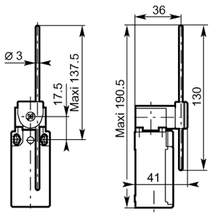 Adjustable 3 fiberglass rod lever 30mm plastic diagram