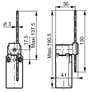 Adjustable 3 ss rod lever 30mm plastic diagram
