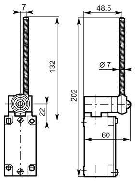 Coil spring lever 40mm metal dimensions