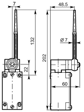 Flexible lever insulated end 40mm metal dimensions