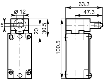 Lateral plunger horizontal roller dimensions