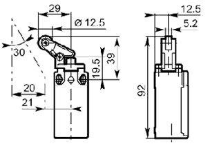 Plastic roller lever plastic plunger2 30mm plastic diagram