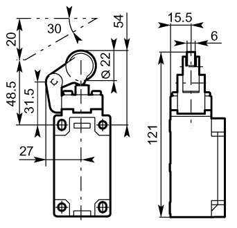 Ss roller lever polyamide roller lever 40mm plastic dimensions