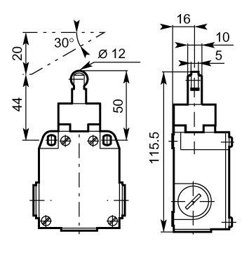 Stainless steel roller plunger 60mm metal dimensions